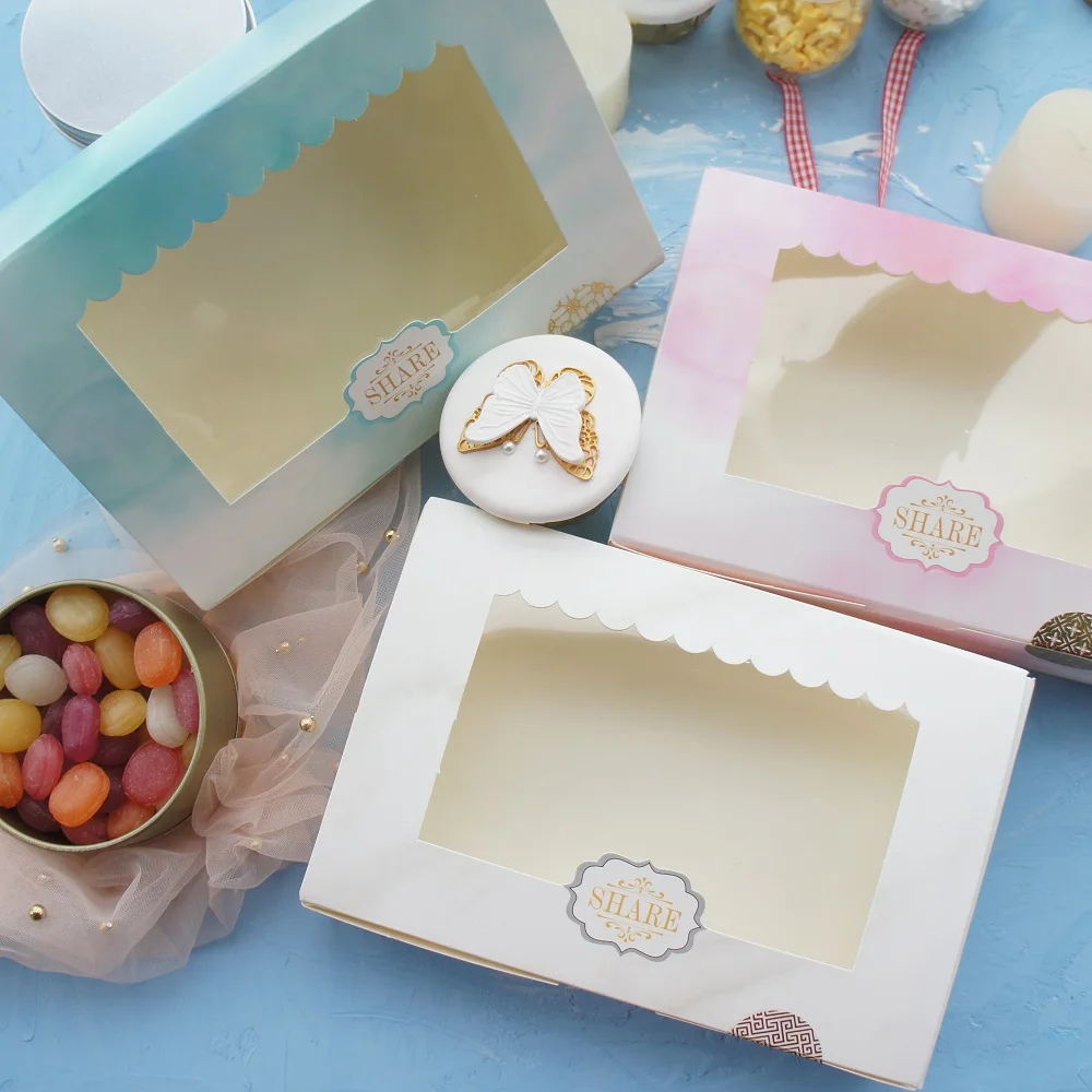 

30pcs 21.6*14.5*5cm share this sky with you design Paper Box cookie Macaron Chocolate wedding Birthday Party Gifts Packaging