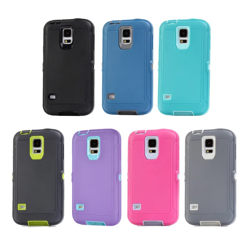 

Shockproof Armor Robot Hard PC Cover For Samsung Galaxy S5 360 Degree Protection Rotatable Back Clip Screen Protector Belt Clip
