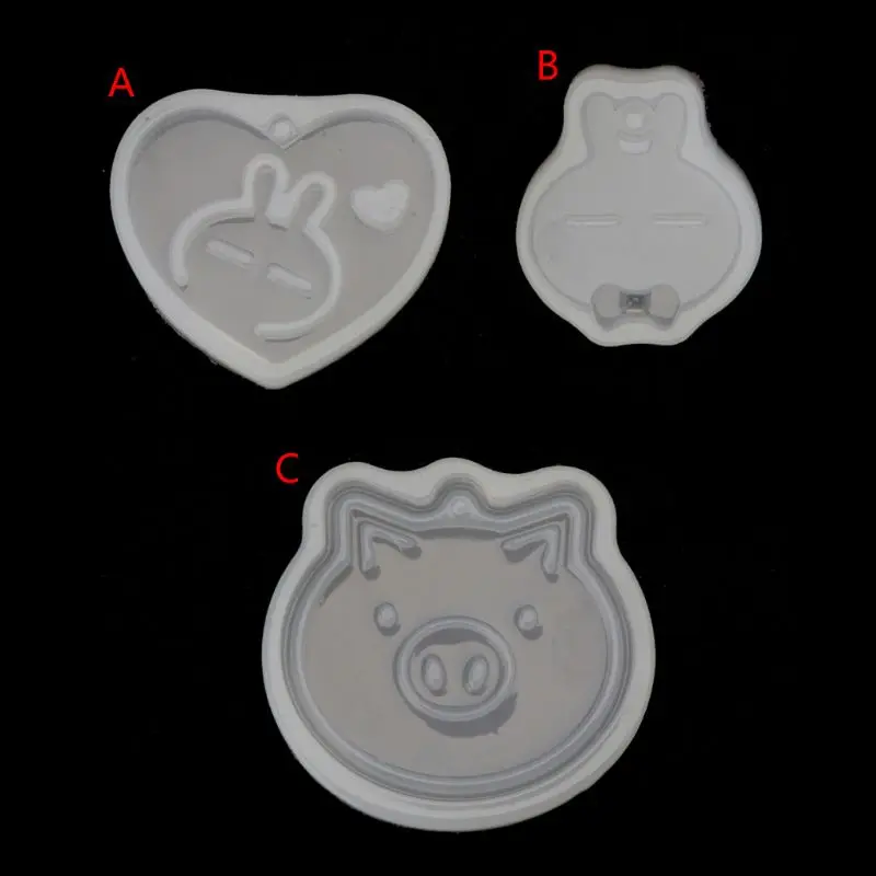 

Cartoon Pig Rabbit Pendant Silicone Mold Epoxy Resin Casting DIY Jewelry Tools