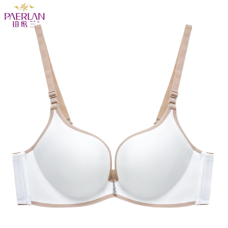 

PAERLAN Women Seamless Wire Free Cotton White Underwear Chest Gather Simple Adjustable Bra Female Breathable Underwear Wholesale