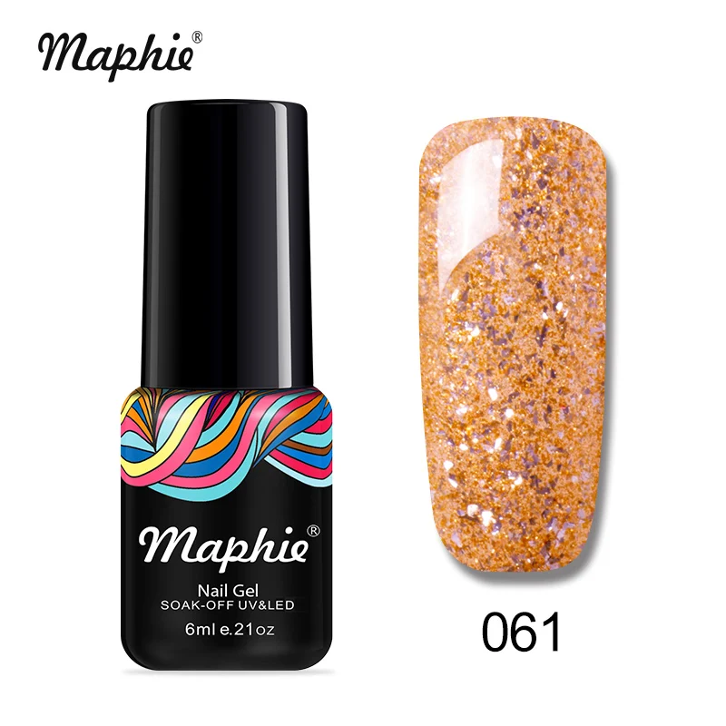 Maphie 6 мл УФ-гель для ногтей Красный Цвет гель светодиодный лак для ногтей лак замачиваемый салон лак для ногтей эмаль Полупостоянный светодиодный гель - Цвет: 061