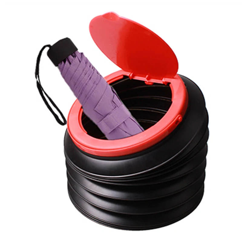 Capacity 4L Black Multifunctional Magic Car Container Barrel Trash Bin Foldable Storage Bucket Car Trash Can