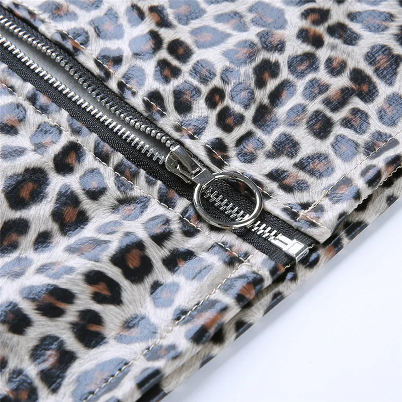 2019 Skirt Women Fashion Women Sexy Leopard Print Zipper Leather Short Mini Tight buttocks Skirt faldas mujer moda R10 (8)