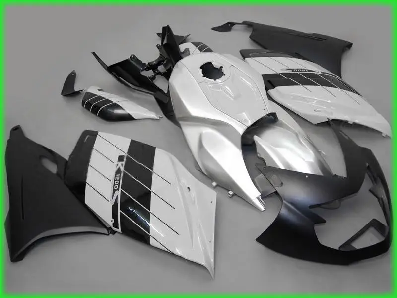 

Motorcycle Fairing kit for K1200S 05 06 07 08 K 1200S K1200 2005 2006 2007 2008 ABS silver black Fairings set+7gifts BA08