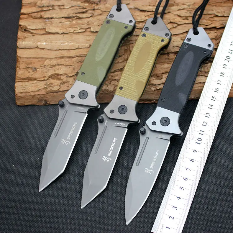 

8CR14MOV Steel Blade BROWNING G10 Handle Folding Knife Survival Knifes Pocket Hunting Tactical Knives Camping Outdoor Tools y105