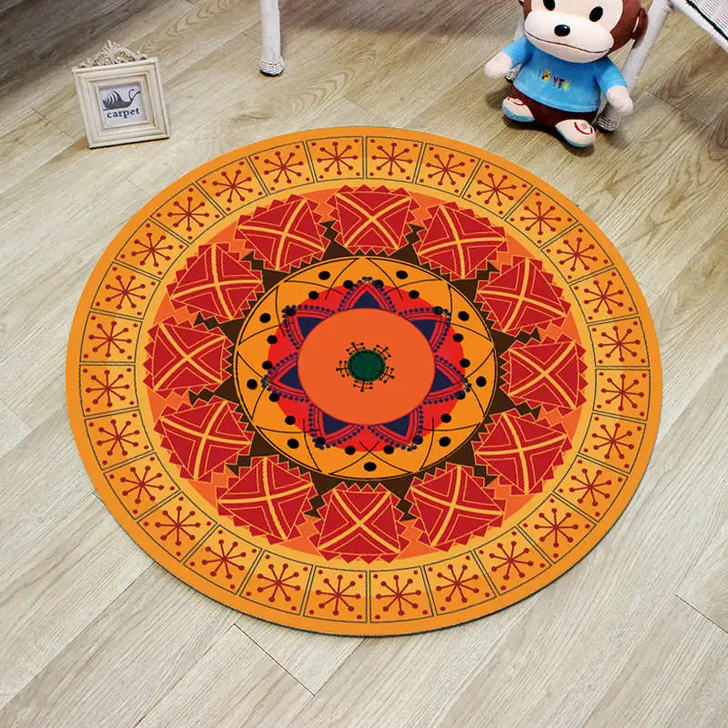 Bohemia Style Round Mandala Floor Rug Doormat Entrance Chair Mats