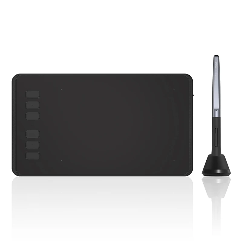 HUION H640P 6x4 дюймов сверхлегкие цифровые планшеты графический Рисунок ручка планшет для OSU игры с батареей - Цвет: Black