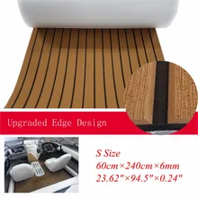 EVA лодка Тиковый настил с скошенный край морская яхта напольный ковер коврик 60cm240cm/23," 94,5" светло-коричневый в черном аксессуарах