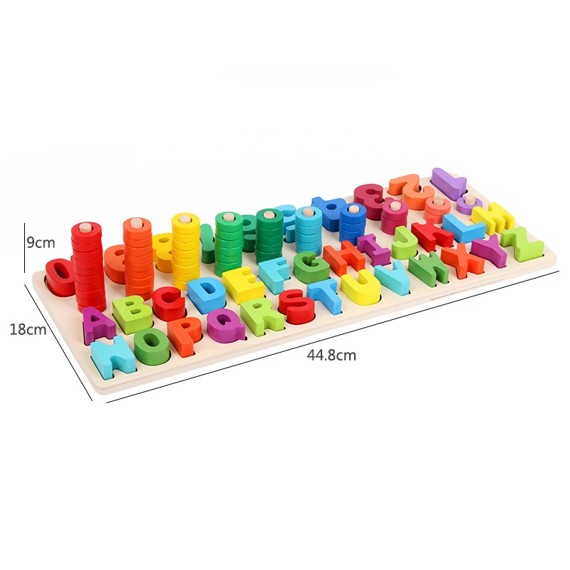 Деревянная обучающая Математика игрушки для детей материалы montessori обучение количество номера, соответствующие цифровой Форма матч раннего образования - Цвет: three2