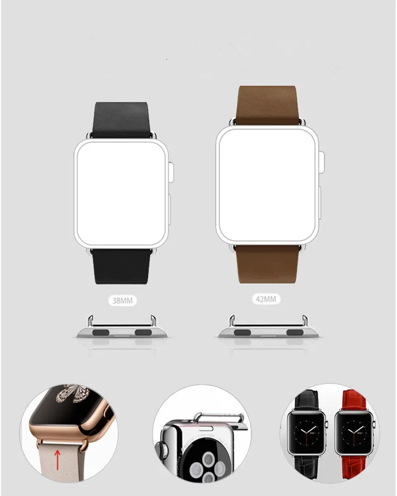 Iwatch адаптер соединитель для Apple Watch 4 5 42 мм 44 мм iwatch серии 5 4 3 2 38 мм 40 мм 361 застежка из нержавеющей стали