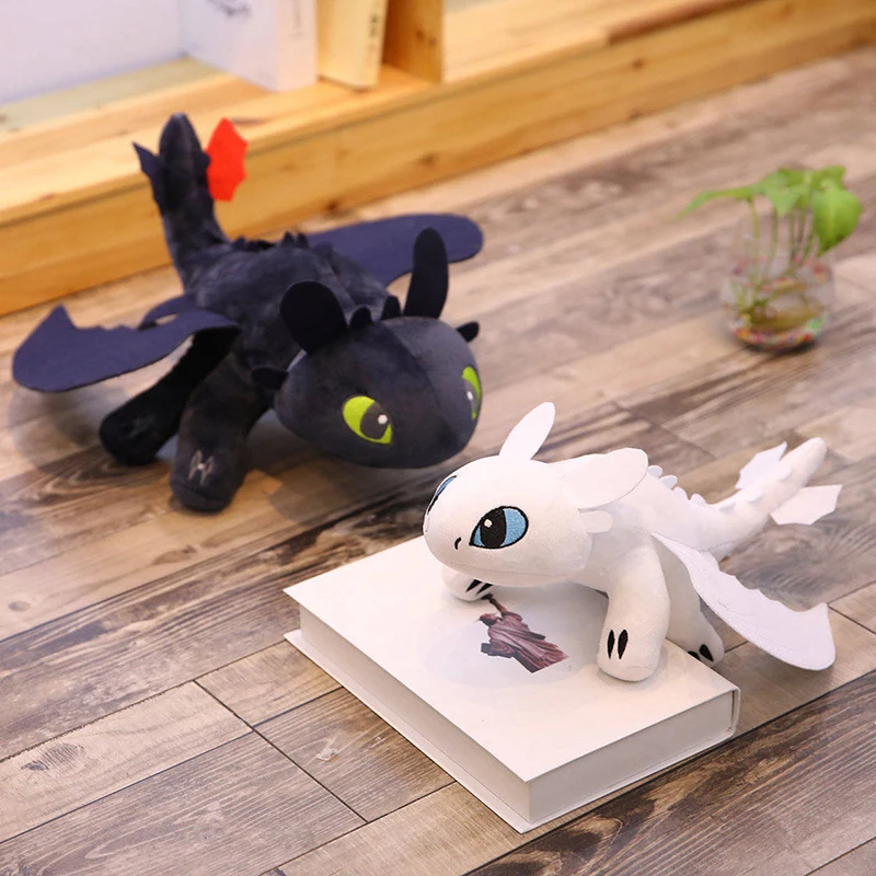 

35CM How to Train Your Dragon 3 Toothless Light Fury Plush Toys Soft Stuffed Night Fury Toothless Kids Toys Plush Figurine Kids