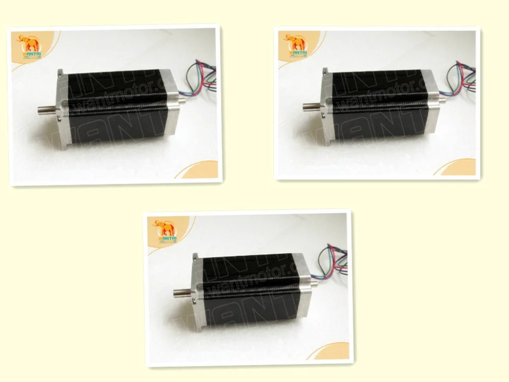 US Free Ship 3PCS Nema23 Stepper Motor Dual Shaft 425oz-in 3A 115mm 1.8° Wantai
