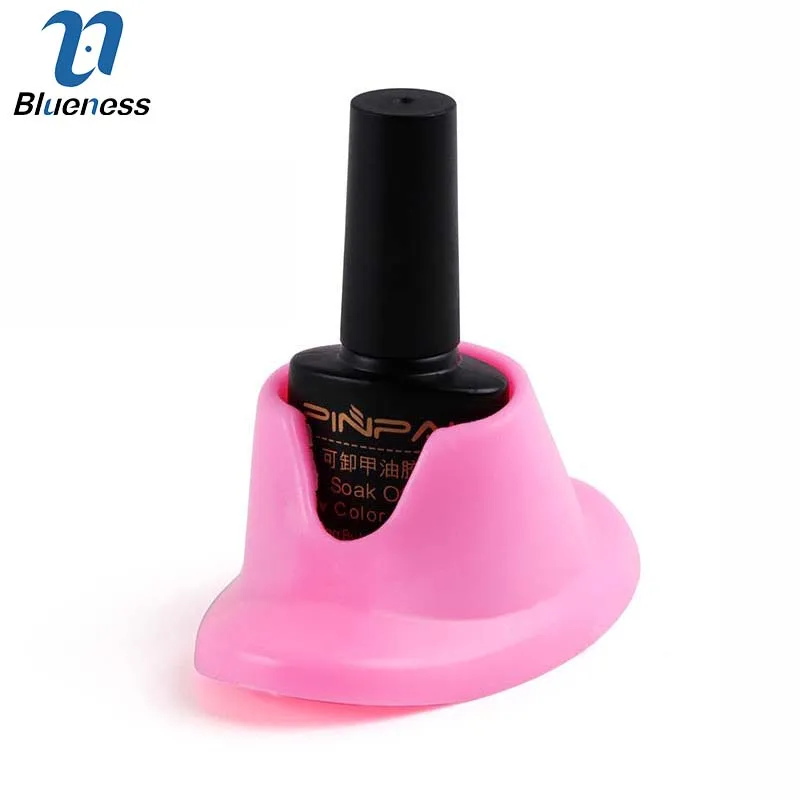 

1Pcs/Lot Rubber Pink Nail Polish Bottle Holder Simple Operation Anti-drop Beauty Nail Polish Bottle Holder Tools JH469