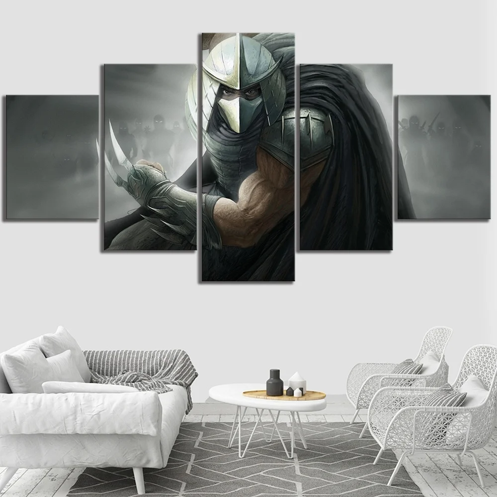 

5 Piece Teenage Mutant Ninja Turtles Shredder Artwork Video Game Poster Canvas Art Wall Painting for Living Room Decor