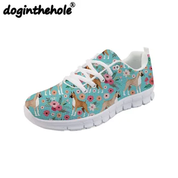 

doginthehole Sport Sneakers for Women Bull Terrier Pattern Running Shoes Flats Comfortable Outdoor Sport Shoes Zapatillas Mujer