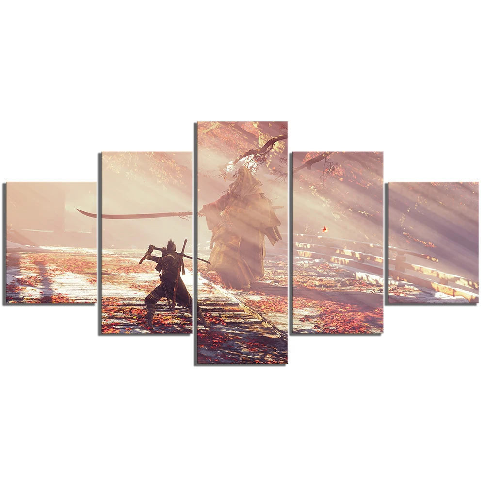 5 шт. HD изображение ниндзя картина волка Sekiro тени Постер для видеоигр настенная