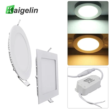 

2 PCS/Lot Kaigelin 9W LED Panel Ceiling Light Square Round Type Surface Mounted LED Panels Downlight Panel LED Ceiling Lamps