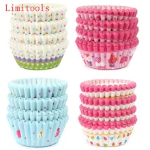 100 Uds cupcake de hornear taza 4 estilos papel para pastelitos muffin casos caja de torta de la taza de tartas de huevo bandeja molde herramientas de decoración