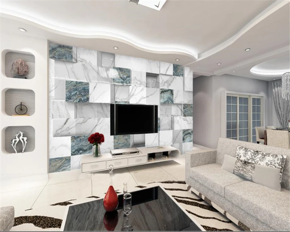 

beibehang Custom high-quality silk cloth 3d wallpaper HD atmospheric 3D European marble Texture 3d wallpaper papel de parede