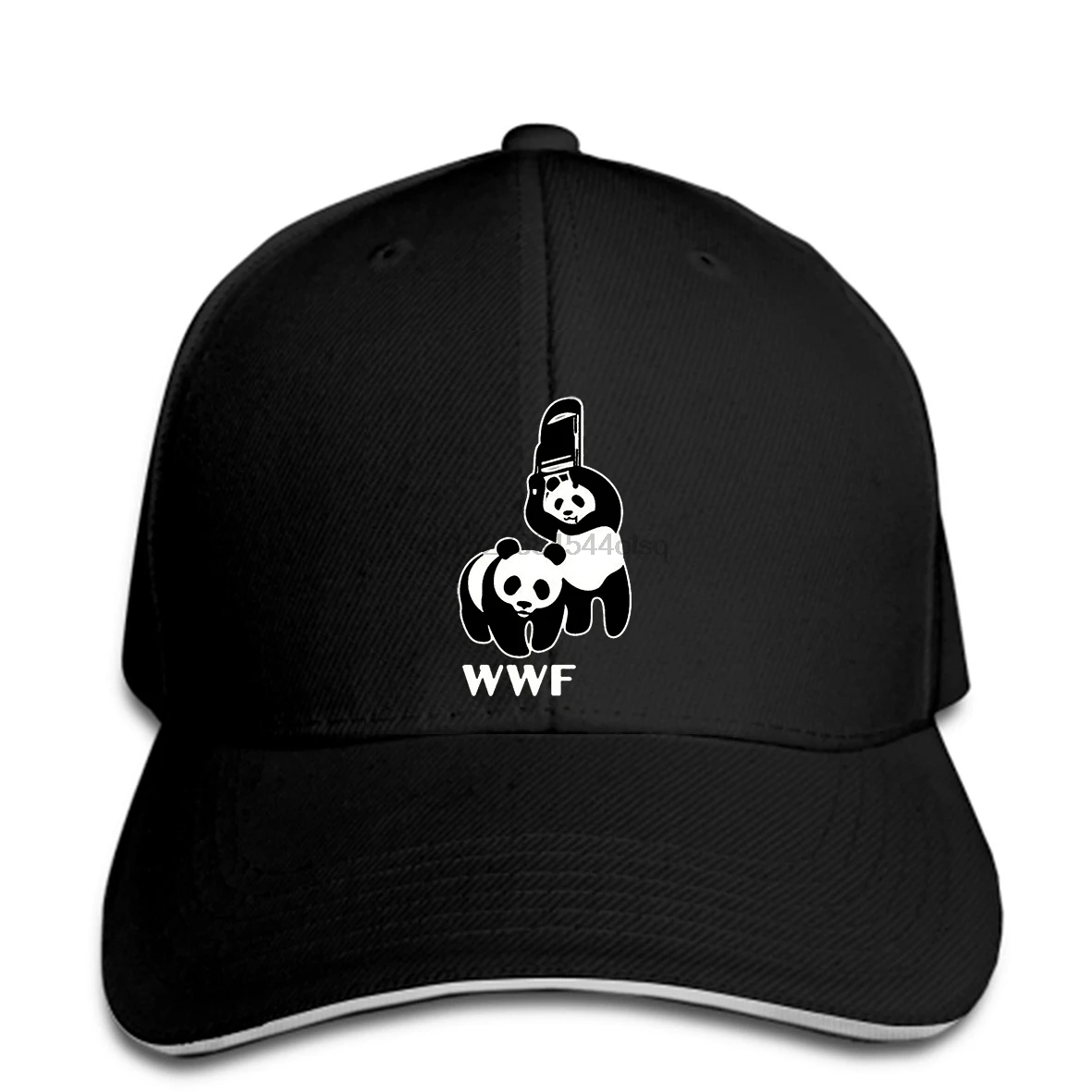 

Men's WWF Funny Panda Bear Wrestling Baseball Cap BLACK
