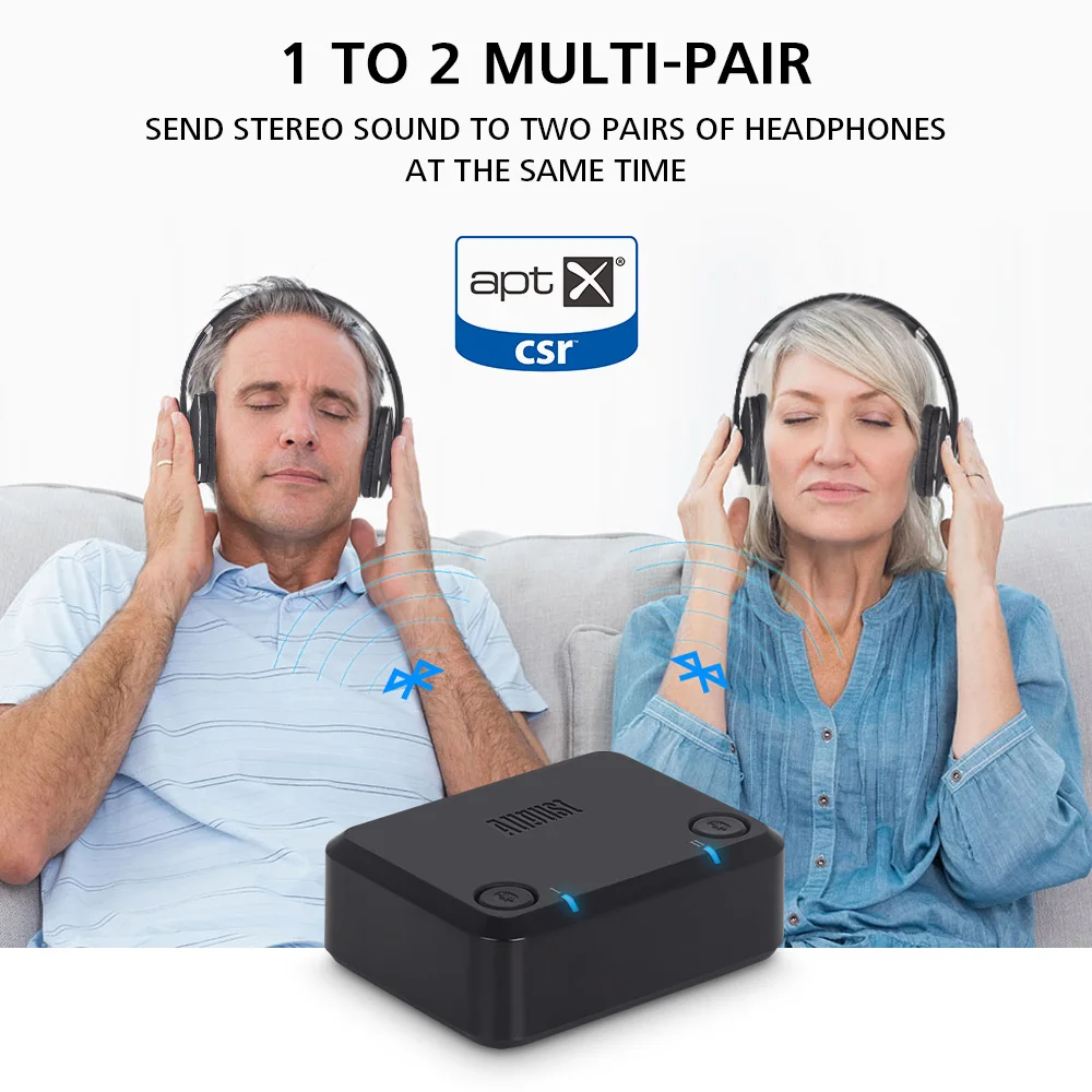 Bluetooth трансмиттер August MR270 с технологией aptX Low Latency с 3.5 мм, оптическим и композитным аудиовыходами для подключения к двум парам наушников, динамиков|transmitter wireless|transmitter bluetoothtransmitter bluetooth audio - AliExpress