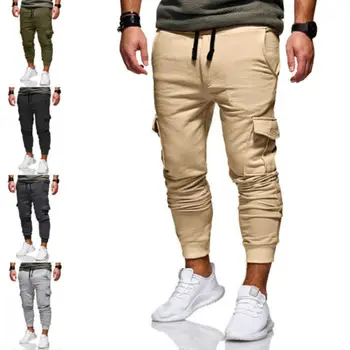 

Men Casual Sport Long Pants Tracksuit Fitness Workout Joggers Gym Trousers