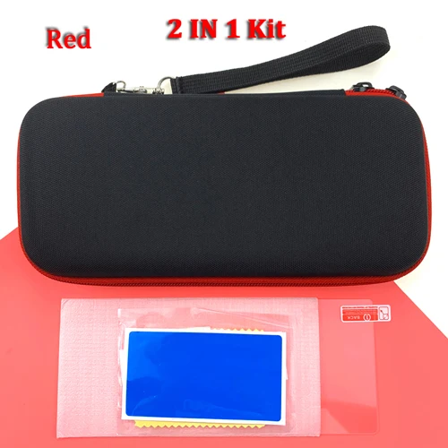 Портативный защитный жесткий чехол для переноски, сумка для хранения с переключателем, для переключателя Mini Lite, аксессуары+ закаленное покрытие - Цвет: Red bag add TP Glass