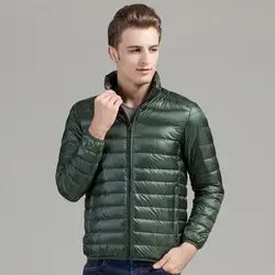 Новая осенне-зимняя куртка, мужские тонкие пальто, 90% утиный пух, ультра-легкие тонкие пальто с воротником-стойкой и хлопковой подкладкой, 85wy