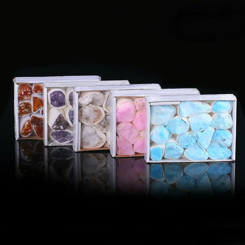 

Wholesale 1 Box 5 Kinds Natural Quartz Crystal Gemstone Cluster Healing Rough Specimen Gemstones Natural
