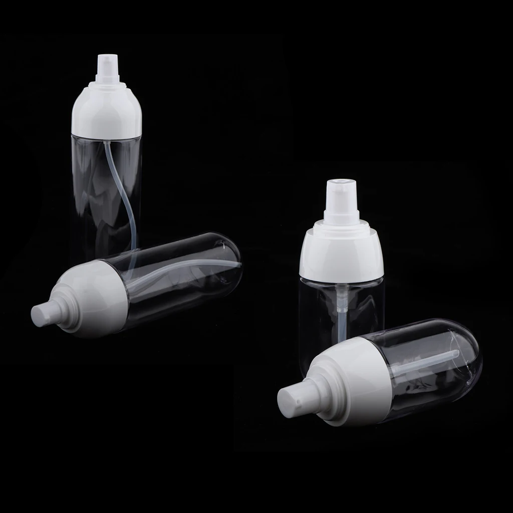 4pcs Portable Transparent Empty Lotion Pump Bottles Cosmetic Serum Containers 50/180ml