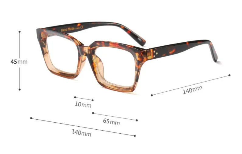 CCSPACE, классические квадратные очки, оправа для мужчин и женщин, с заклепками, фирменный дизайн, оптические очки, модные очки, компьютерные очки 45440