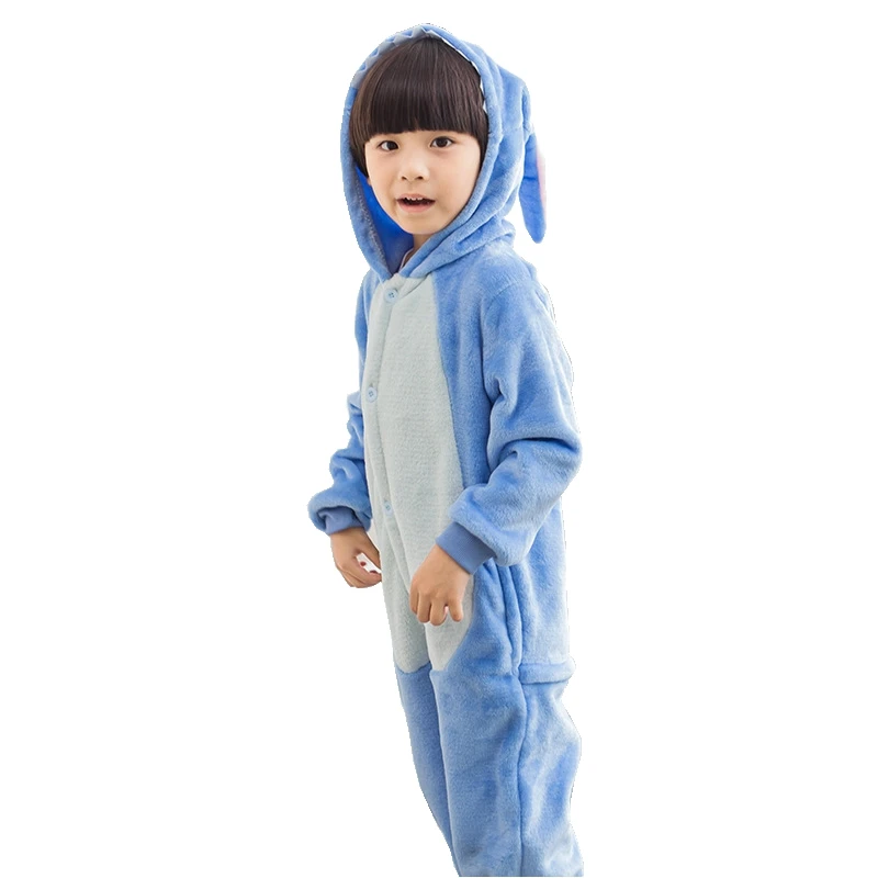 Animal Anime Blue Stich Cosplay Costume Pajamas halloween Unisex Boy Girl Children Pyjama Onesie Kids Pijama
