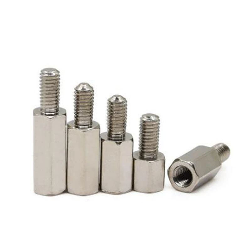 100Pcs M3 Brass Standoff Spacer Female to Male Spacing Screws Silver
