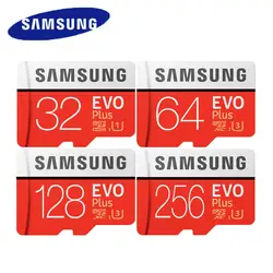 SAMSUNG 256 GB MicroSD 128 GB TF Флеш карта SDXC 64 GB UHS-I карты памяти 32 Гб SDHC EVO Plus C10 U3/U1 для Drone/Tablet 100 МБ/с