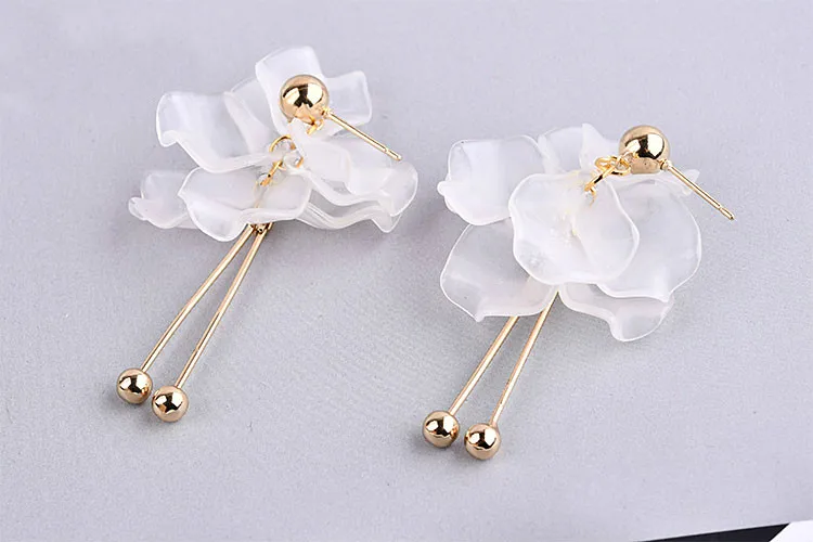 Diy earrings accessories Korean Super Fairy frosted petals Peony slices La given hand earrings Jewelry Findings