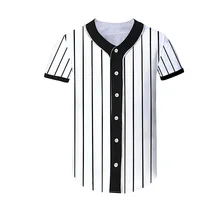 Футболка мужская хип-хоп бейсбольная Джерси футболка уличная полосатая 3D печать Harajuku футболки Топы Одежда