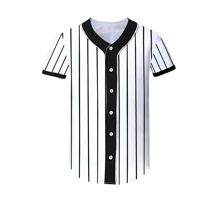 

Hip Hop T Shirt Men Baseball Jersey Tshirt Streetwear Striped 3D Print Harajuku T-Shirts Tee Tops Clothing