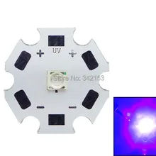 10 шт./лот 3 Вт УФ 420NM 20 мм 3-3,6 В высокой мощности Светодиодный излучатель для денег детектор/Закрепление