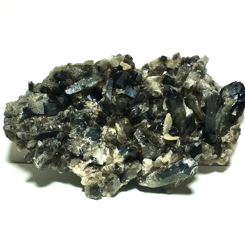 

Natural smoky black QUARTZ Crystal Cluster Specimen Stone and craft reiki healing DecorativE