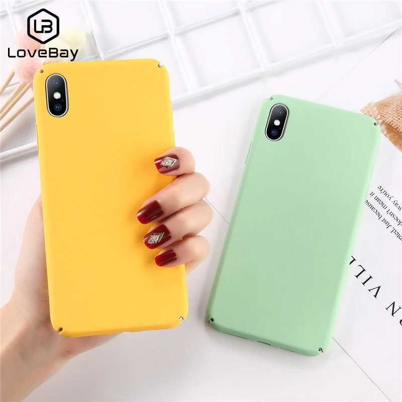 Lovebay Чехлы для пар iphone XR X XS Max 6 S 7 8 Plus милые яркие цвета ПК простой Модный чехол