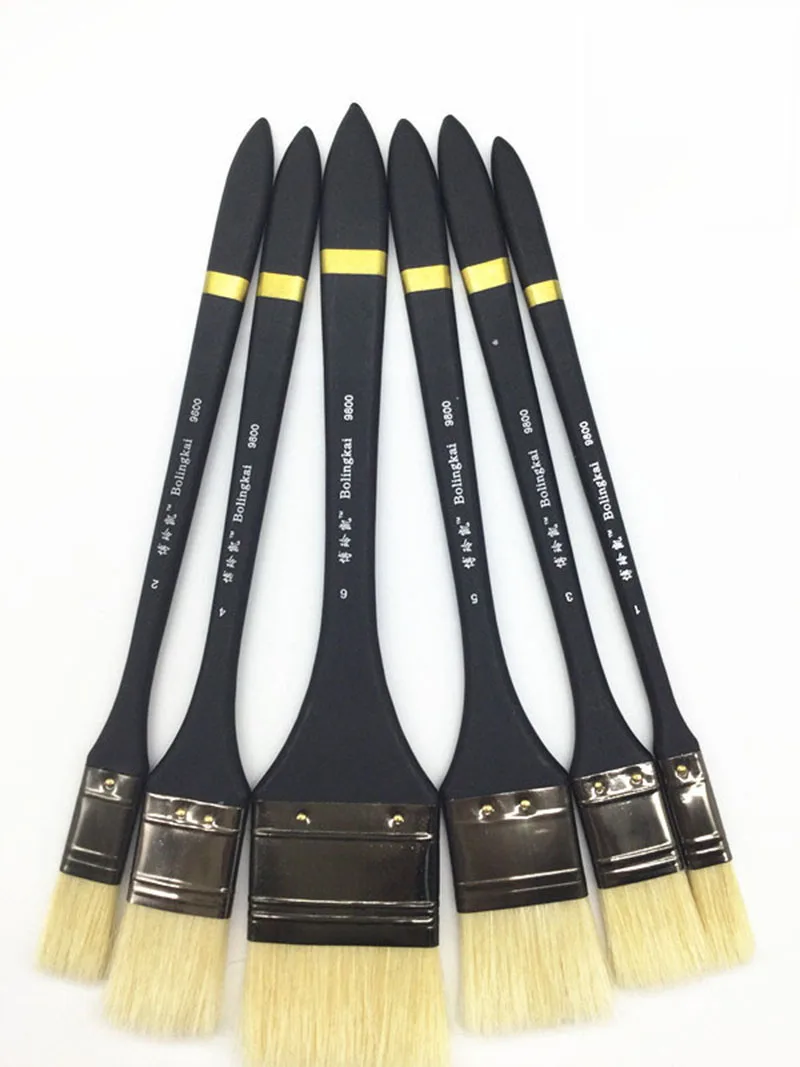 Kopen 6 stks set, Hoge Kwaliteit borstel schilderen platte borstel acryl brush Shading borstel Set Tekening Art Levert gratis verzending