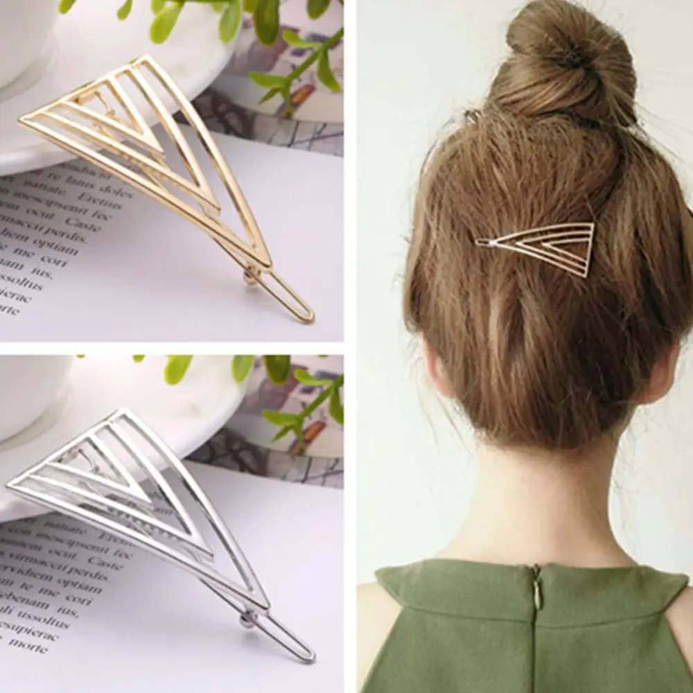 

Hair Accessories Vintage Hollow Triangle Hair Clips For Women Simple Eye-catching Geometric Hairpins Girls Wedding Barrette