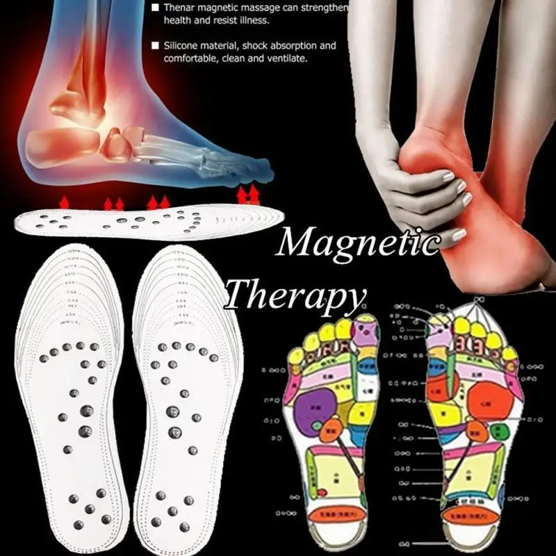 Горячая 1 пара Acupressure Магнитная Массажная стелька для ног терапия Рефлексология боли рельефные подушки BVN66