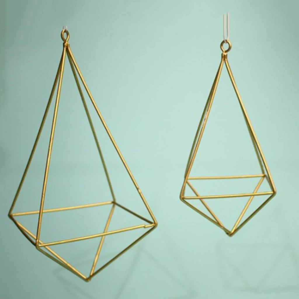 Air Plants Holder Hanging Geometric Shaped Flowers Rack for Wedding Party Wall Art Decor