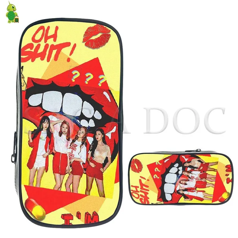 

Kpop Mamamoo Pink Funky Cosmetic Bags Boys Girls Children Large Pencil Case Purse Storage Bags Women Men Fashion Makeup Bag
