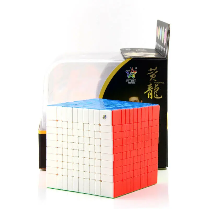 

YX 10x10x10 Speed Professional Magic Cube Twist Puzzle Toys Rainbow Stickerless