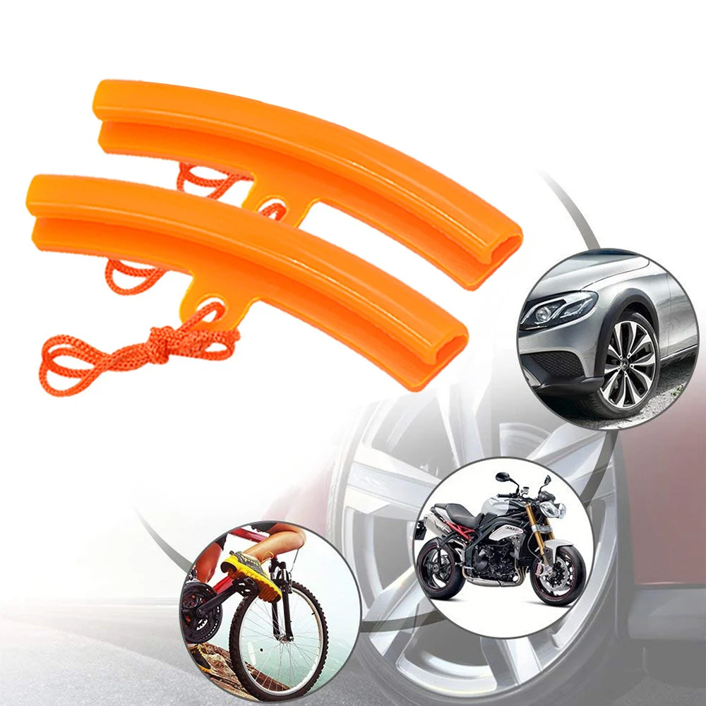 

2Pcs Universal Wheel Rim Protector Saver Tyre Changing Edge Protection High Quality Pro Plastic Orange For Motorcycle Rims Tool