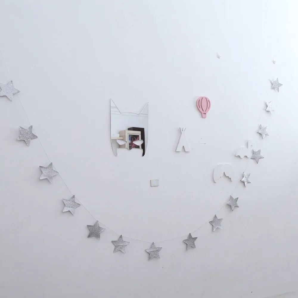 

2.5M Glittering Five-pointed Star Garland Strings Star Bunting Banners Wall Door Hanging Decor Kids Room Baby Tent Decorations