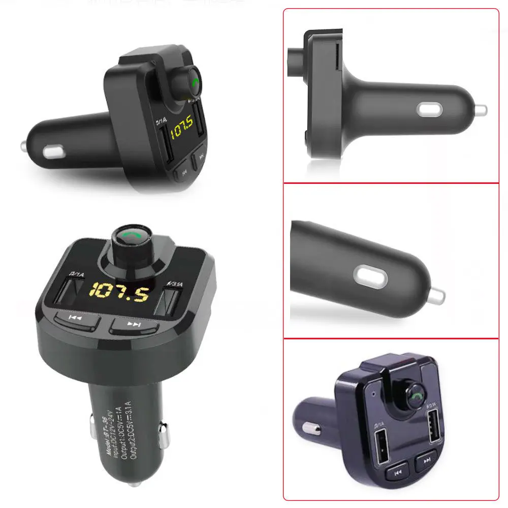 

BT36 Bluetooth Car FM Transmitter Kit MP3 Wireless USB Charger Hands Free