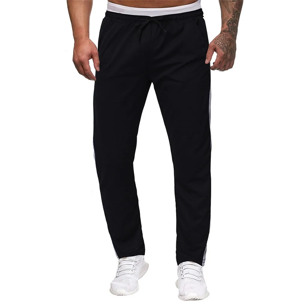 Men Splicing Printed Overalls Casual Pocket Sport Work Casual Trouser Pants pantalones hombre streetwear joggers sweatpants